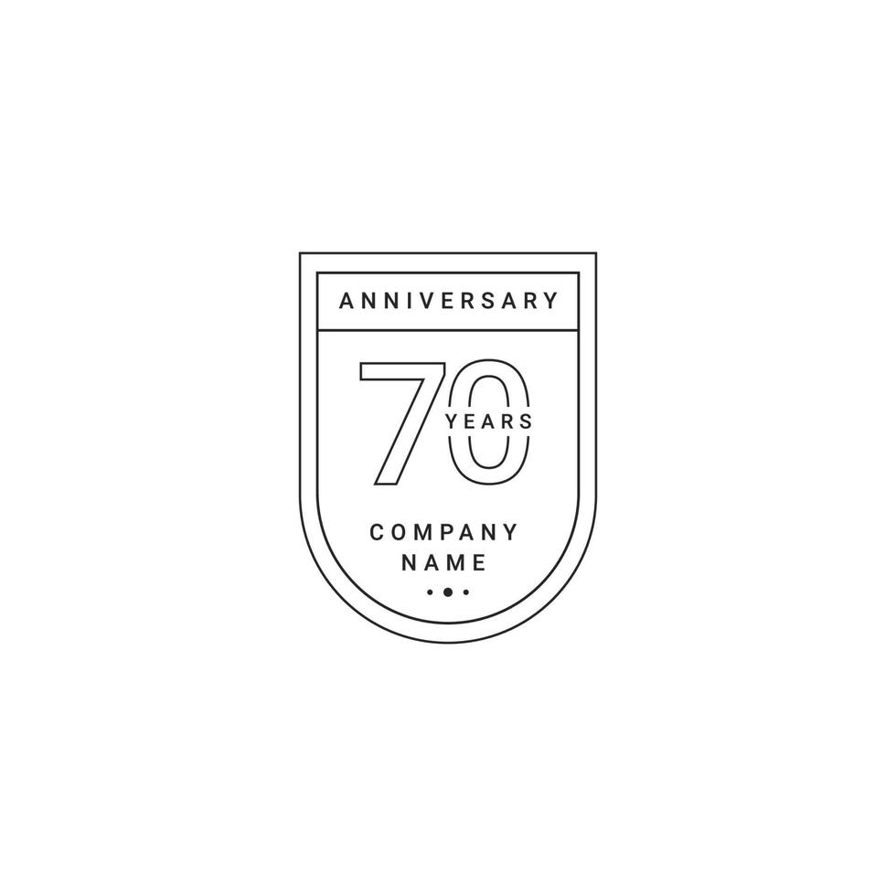 70 Years Anniversary Celebration Your Company Vector Template Design Illustration