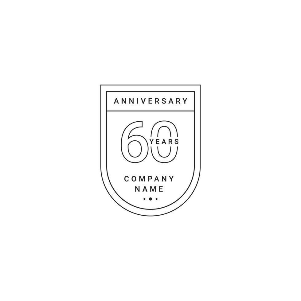 60 Years Anniversary Celebration Your Company Vector Template Design Illustration