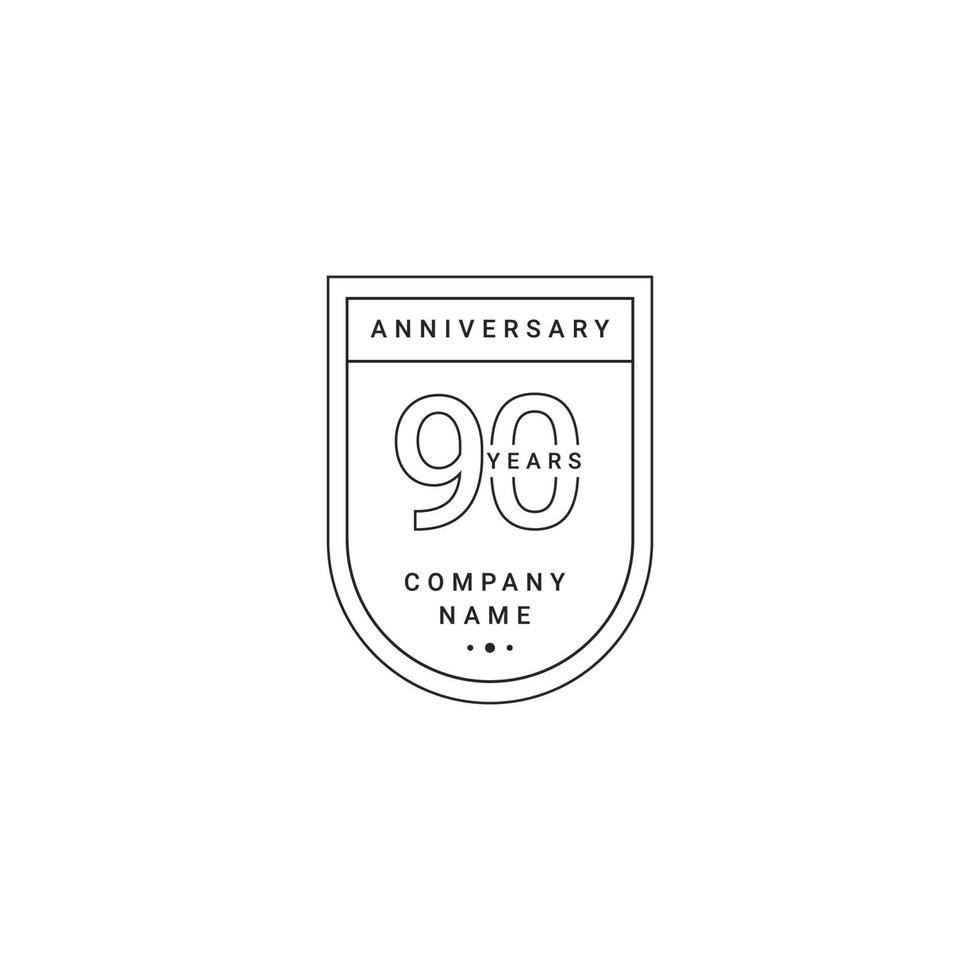 90 Years Anniversary Celebration Your Company Vector Template Design Illustration
