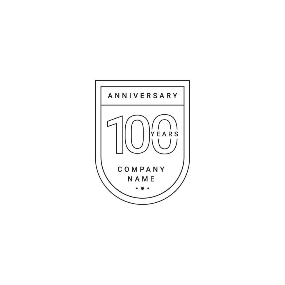 100 Years Anniversary Celebration Your Company Vector Template Design Illustration