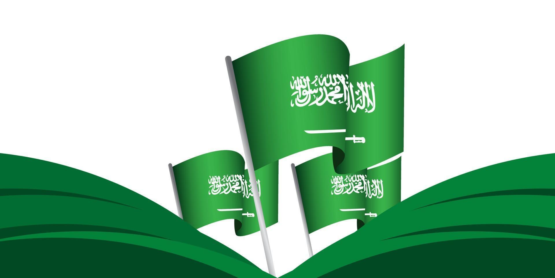 Ilustración de diseño de plantilla de vector de día de la independencia de Arabia Saudita