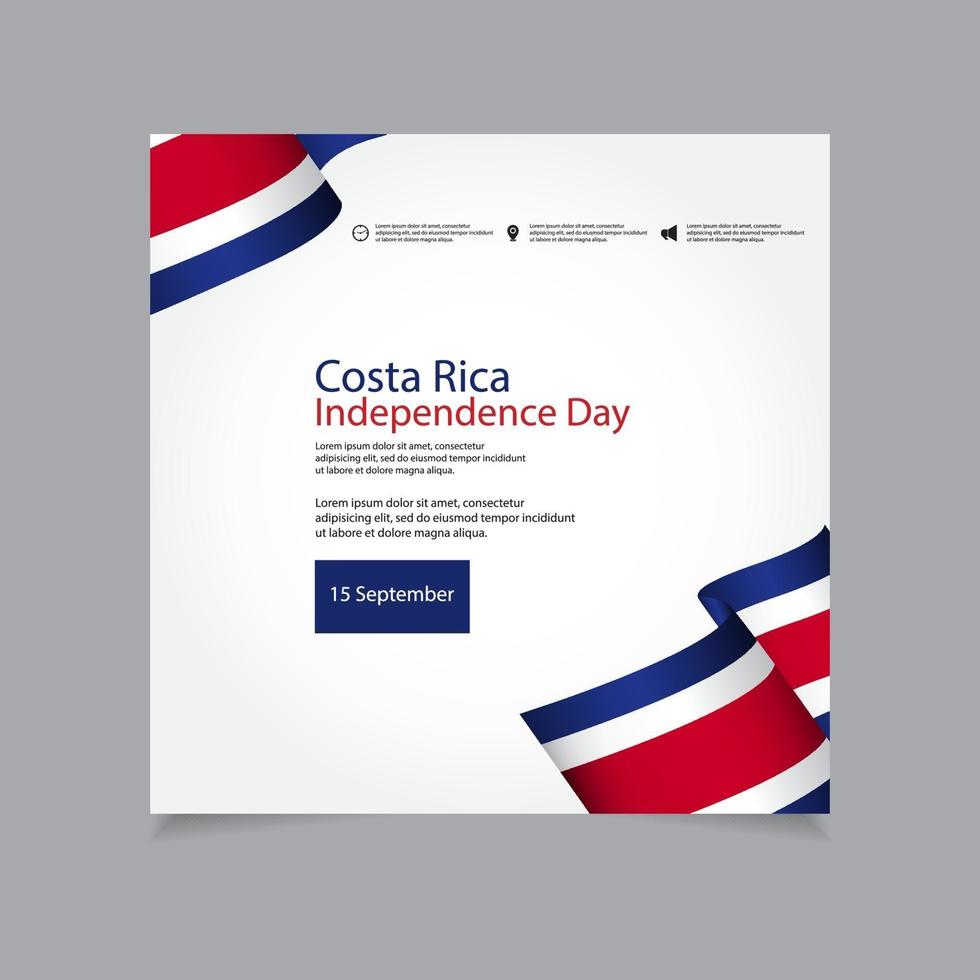 Costa Rica Independence Day Vector Template Design Illustration