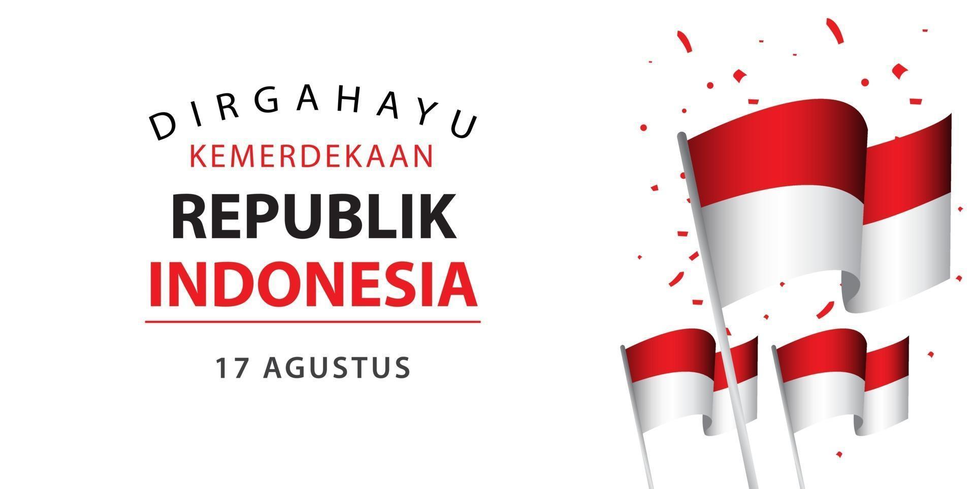 Dirgahayu Kemerdekaan Republik Indonesia Vector Template Design Illustration