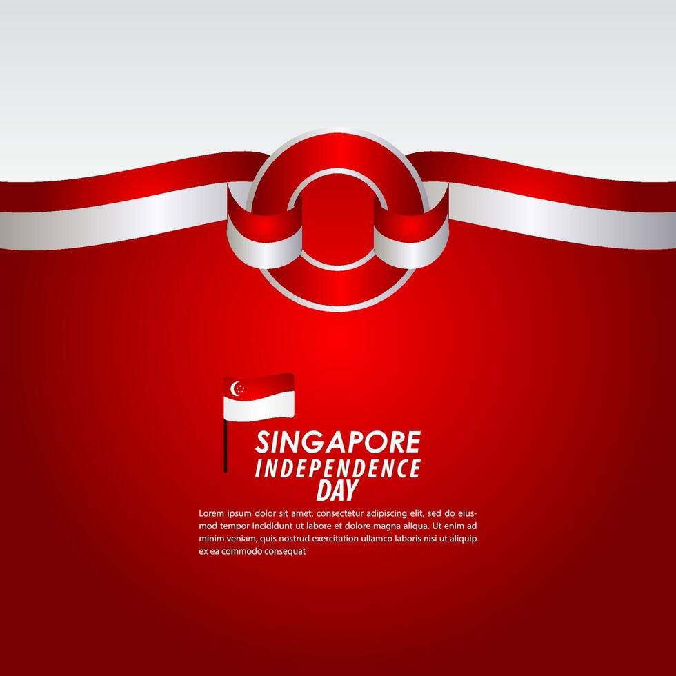 Singapore Independence Day Celebration Vector Template Design Illustration