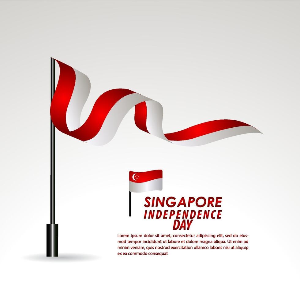 Singapore Independence Day Celebration Vector Template Design Illustration