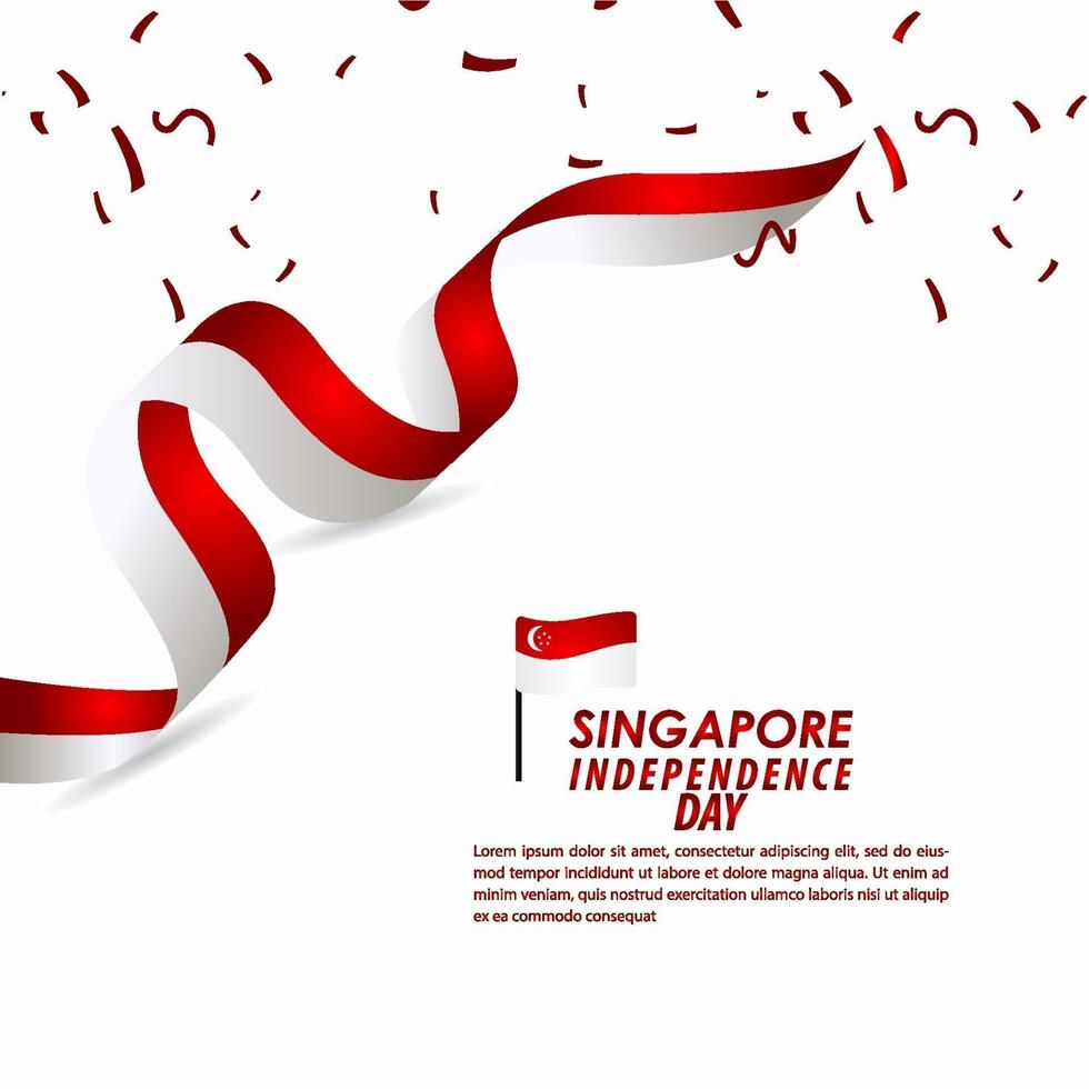 Singapore Independence Day Celebration Vector Template Design Illustration