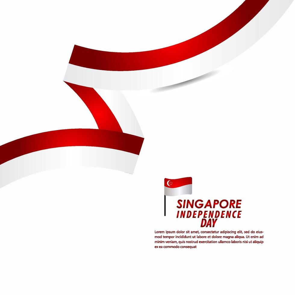 Singapore Independence Day Celebration Vector Template Design Illustration