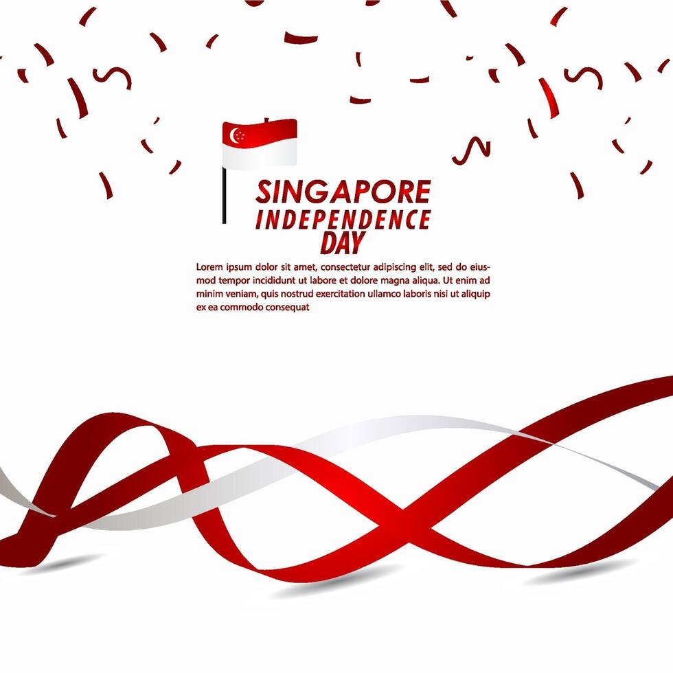 Singapore Independence Day Celebration Vector Template Design Illustration