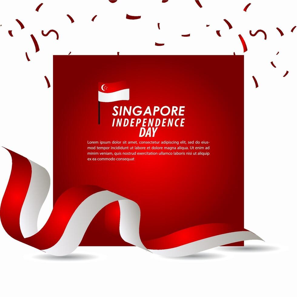 Singapore Independence Day Celebration Vector Template Design Illustration