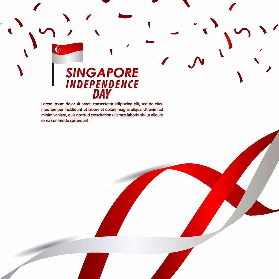 Singapore Independence Day Celebration Vector Template Design Illustration
