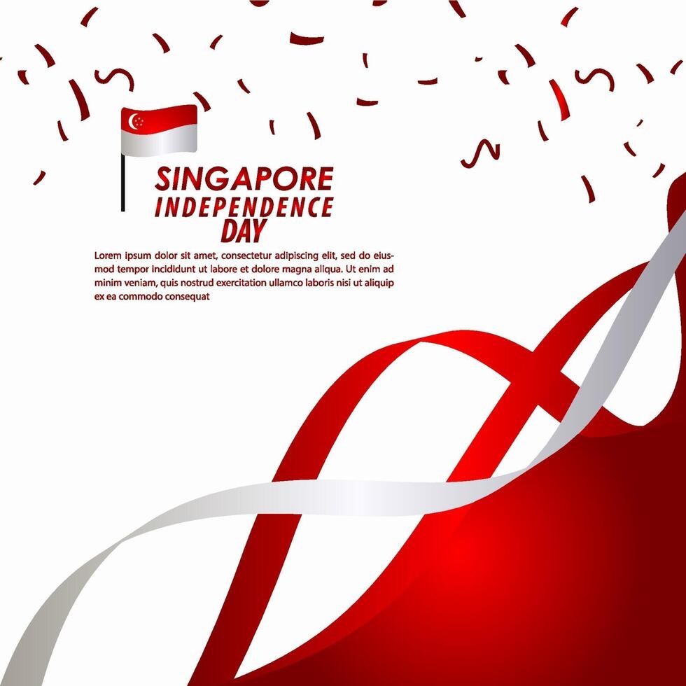Singapore Independence Day Celebration Vector Template Design Illustration