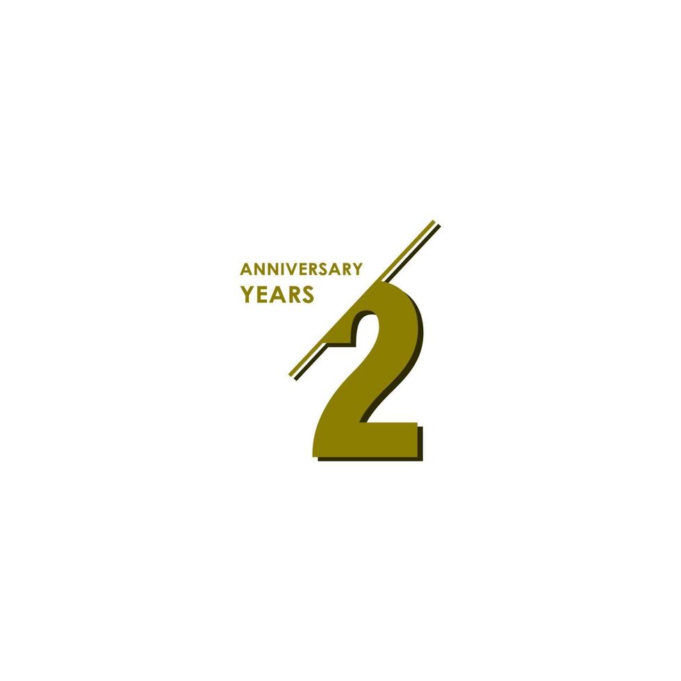 Ilustración de diseño de plantilla de vector de celebración de aniversario de 2 años