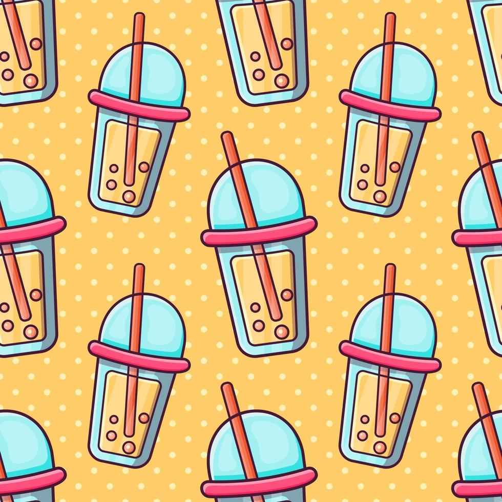 bubble tea seamless pattern illustration vector