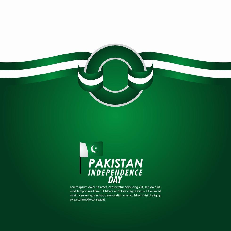 Ilustración de diseño de plantilla de vector de celebración del día de la independencia de Pakistán