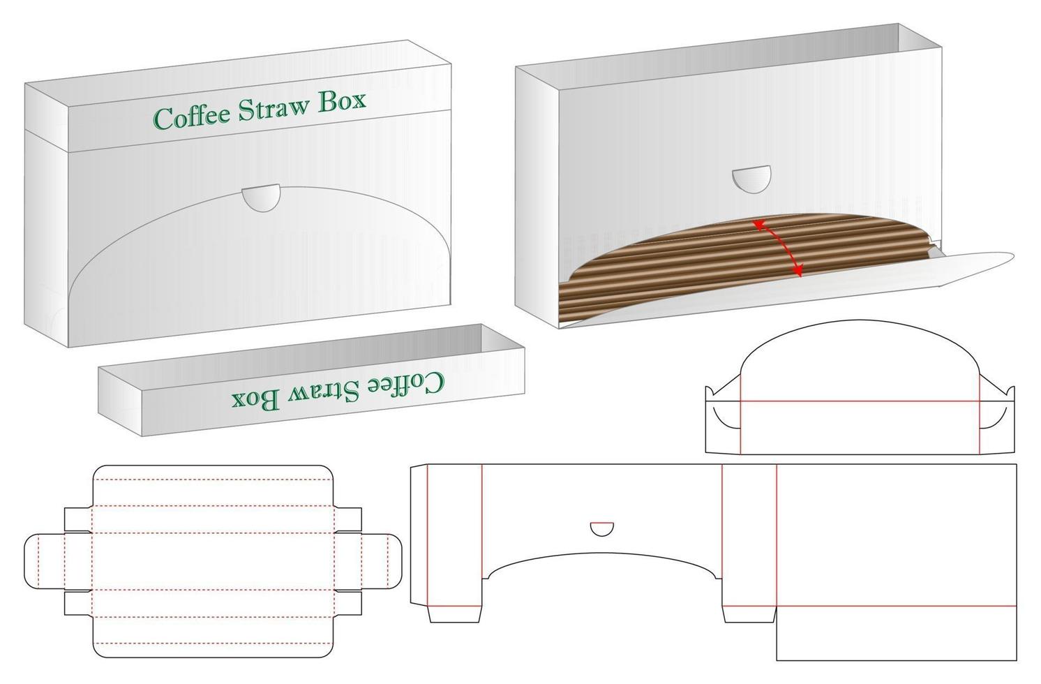 Box packaging die cut template design. 3d mock-up vector