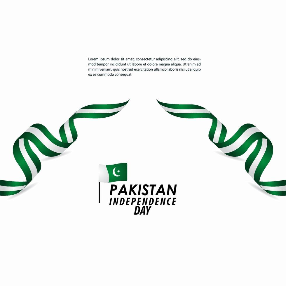 Ilustración de diseño de plantilla de vector de celebración del día de la independencia de Pakistán