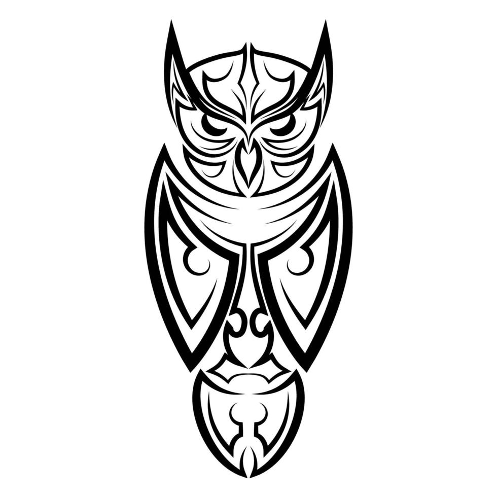 Black and white line art of owl. Good use for symbol, mascot, icon, avatar, tattoo, T Shirt design, logo or any design you want. vector