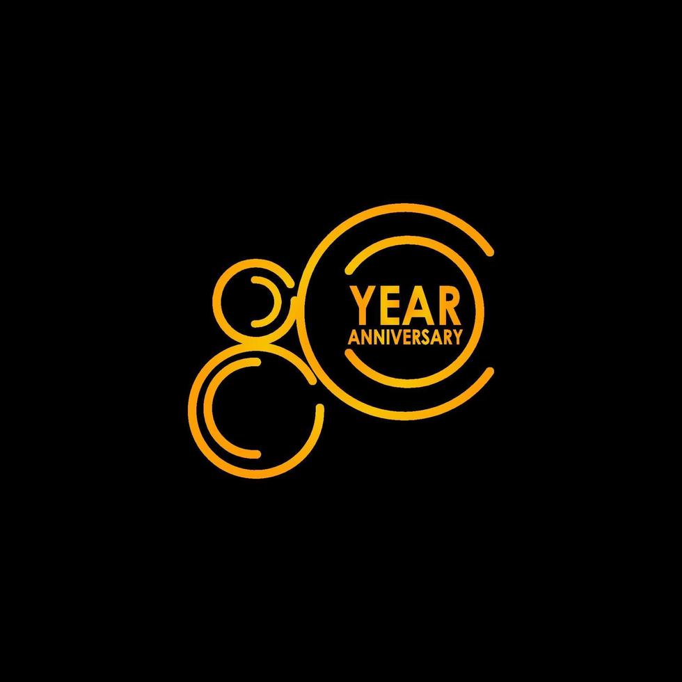 80 Year Anniversary Celebration Vector Template Design Illustration