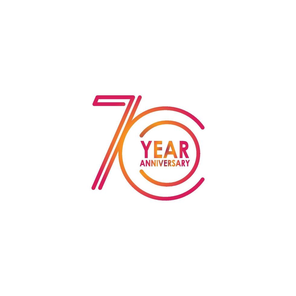 Ilustración de diseño de plantilla de vector de celebración de aniversario de 70 años