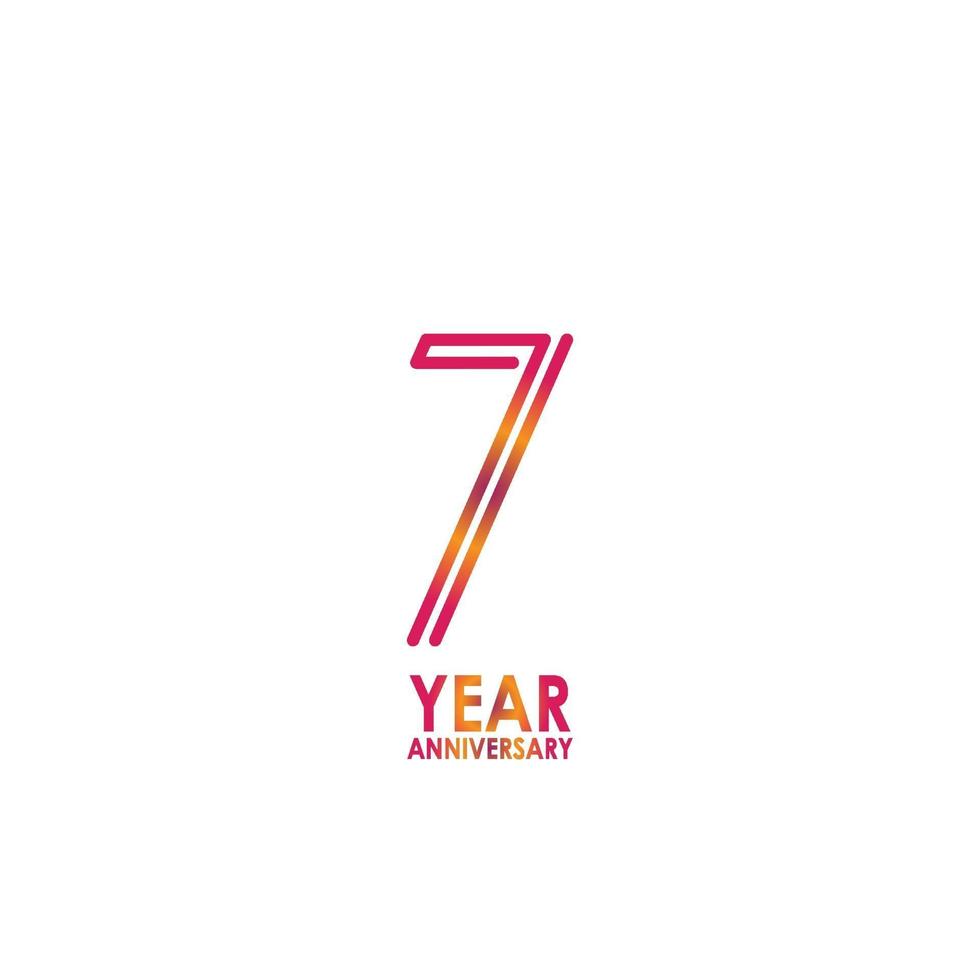 7 Year Anniversary Celebration Vector Template Design Illustration