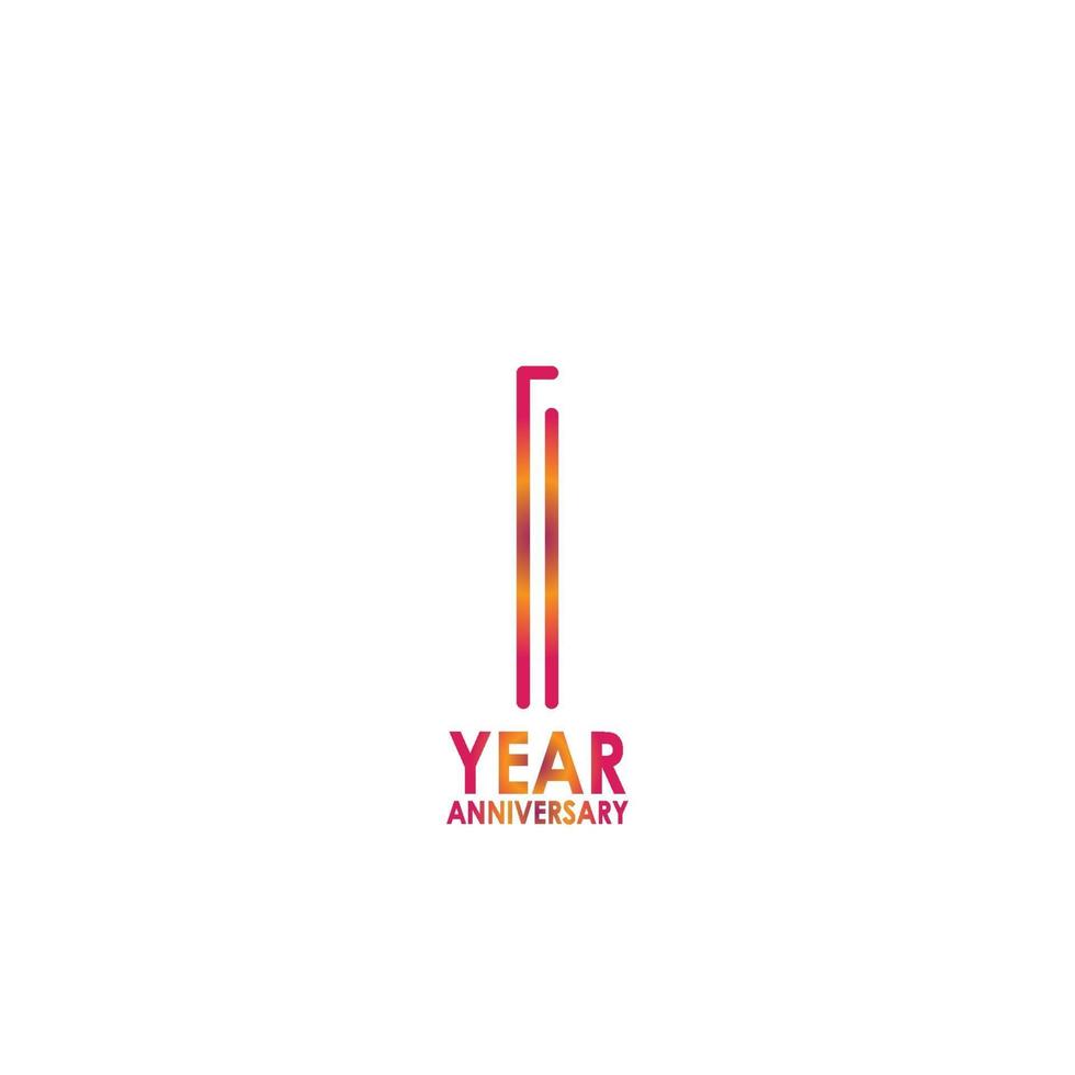 1 Year Anniversary Celebration Vector Template Design Illustration