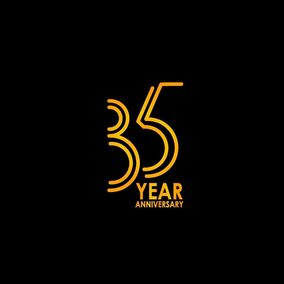 Ilustración de diseño de plantilla de vector de celebración de aniversario de 35 años