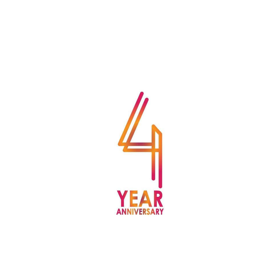 4 Year Anniversary Celebration Vector Template Design Illustration