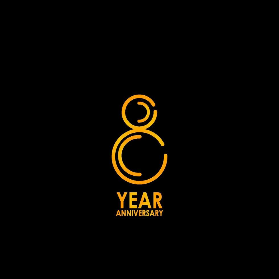 8 Year Anniversary Celebration Vector Template Design Illustration