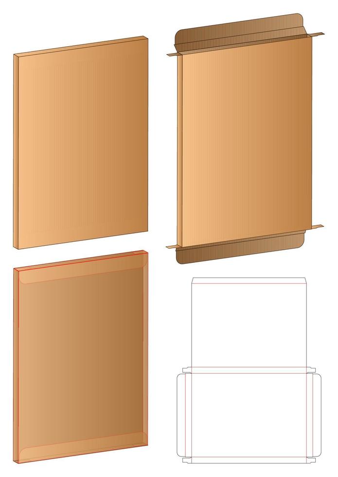 Box packaging die cut template design. 3d mock-up vector