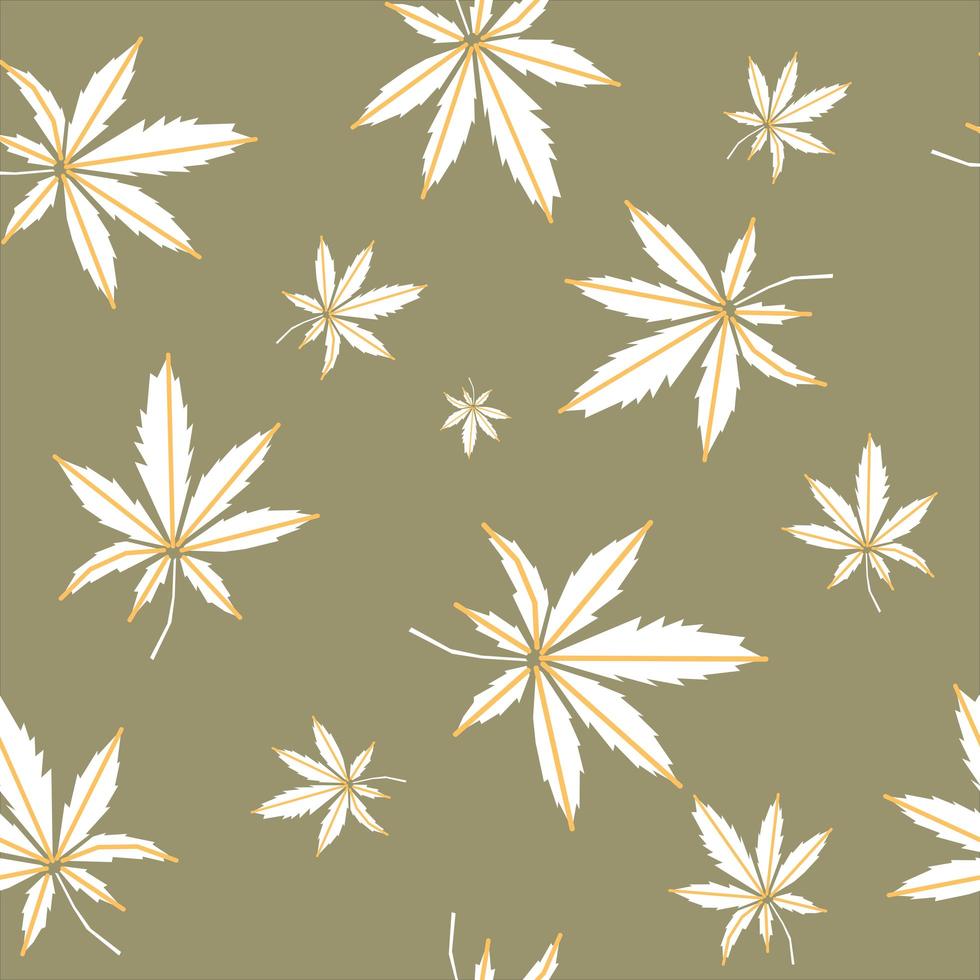 cannabis - fondo de vector transparente. cáñamo - patrón para tela o papel tapiz