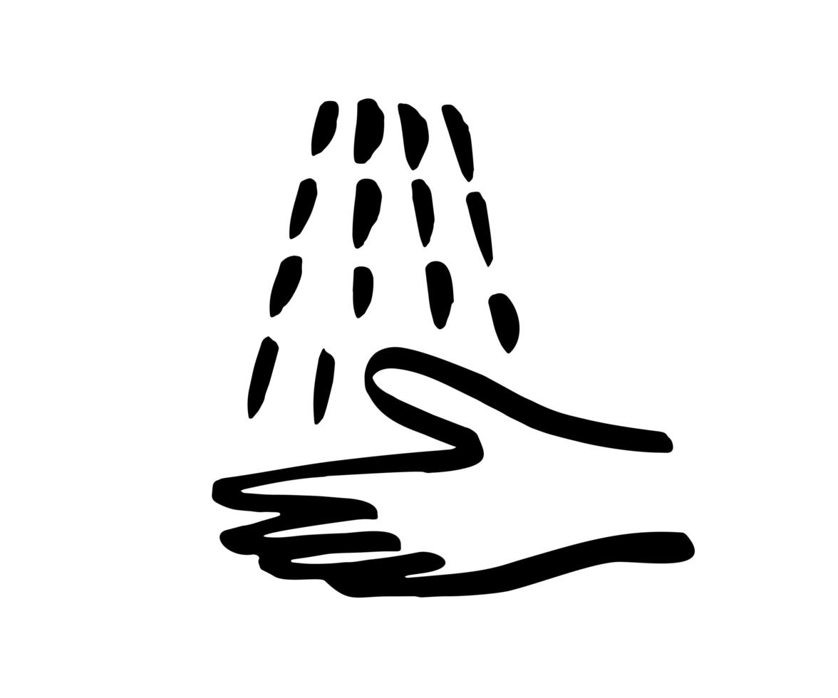 wash hands - vector icon in black and white.