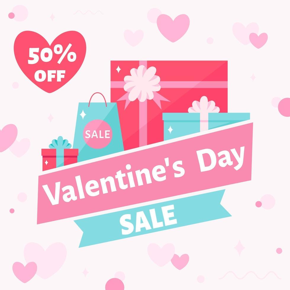 Valentine's Day sale. Vector illustration