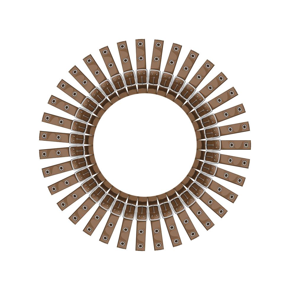 round frame from belts - vector illustration on a white background.