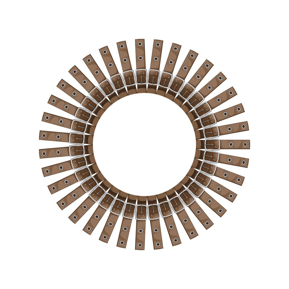 round frame from belts - vector illustration on a white background.