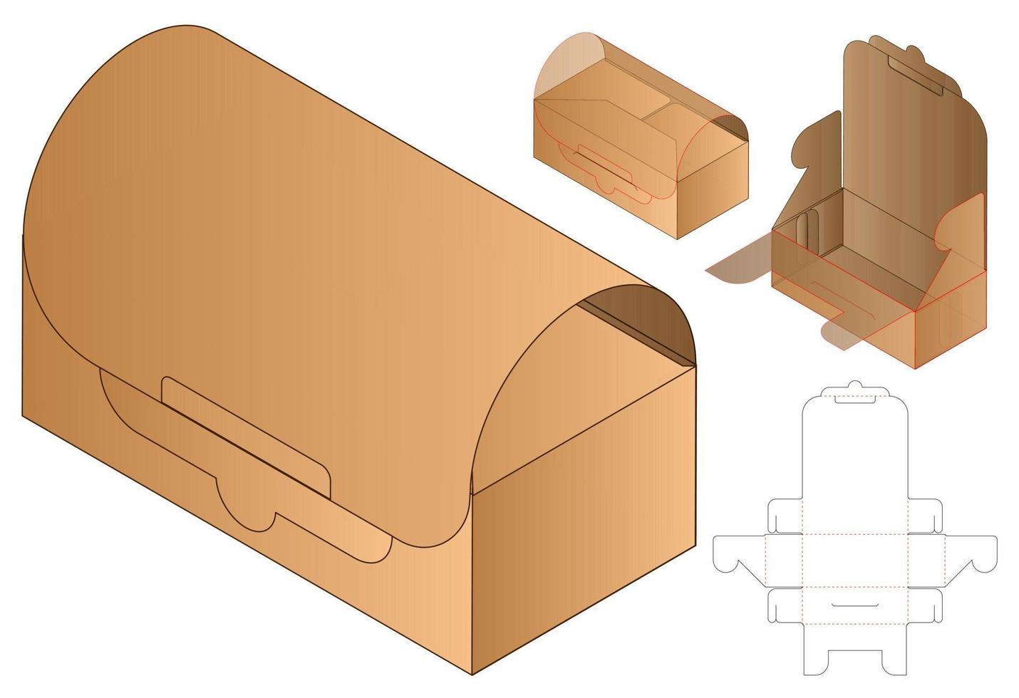 Box packaging die cut template design. 3d mock-up vector