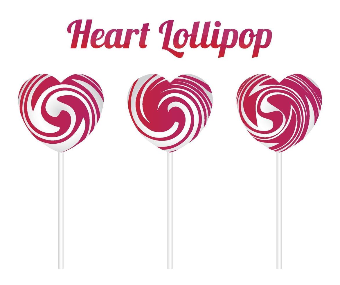 heart lollipop set vector