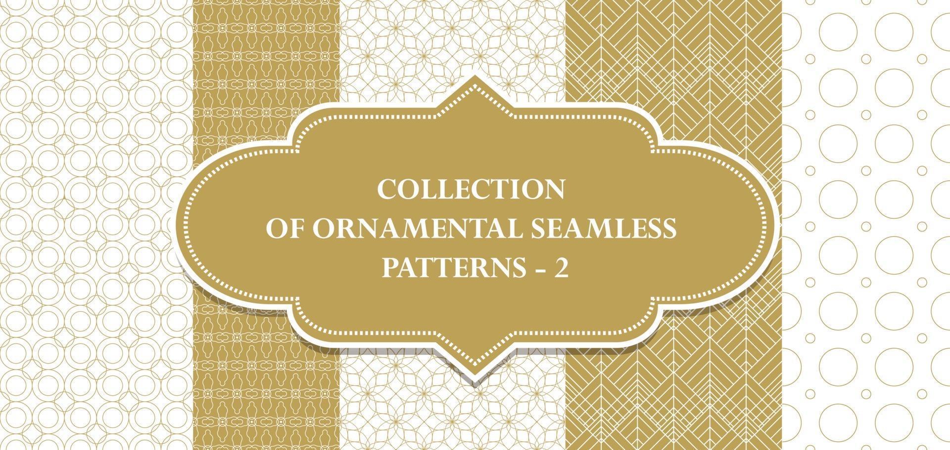 colección de patrones de vectores ornamentales repetibles. fondos orientales geométricos