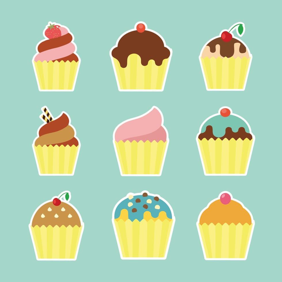 flat cup cake vector design