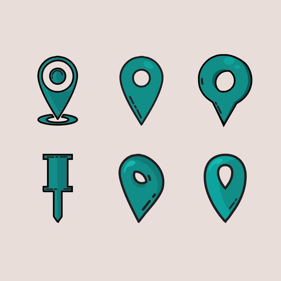 vector of various shapes of map pointers