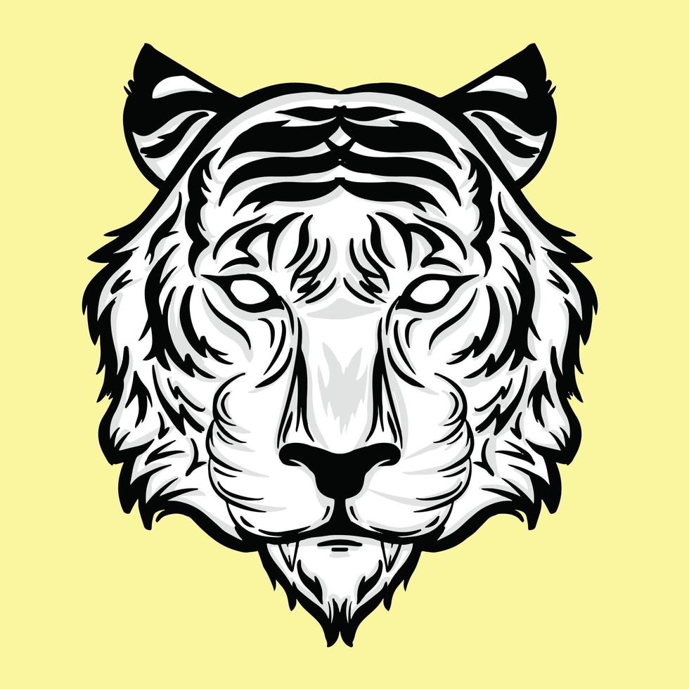 tiger head detailed style vector