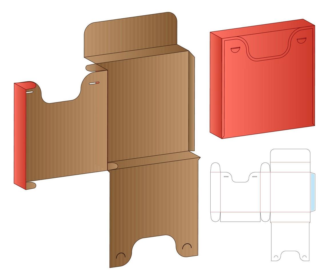 Box packaging die cut template design. 3d mock-up vector