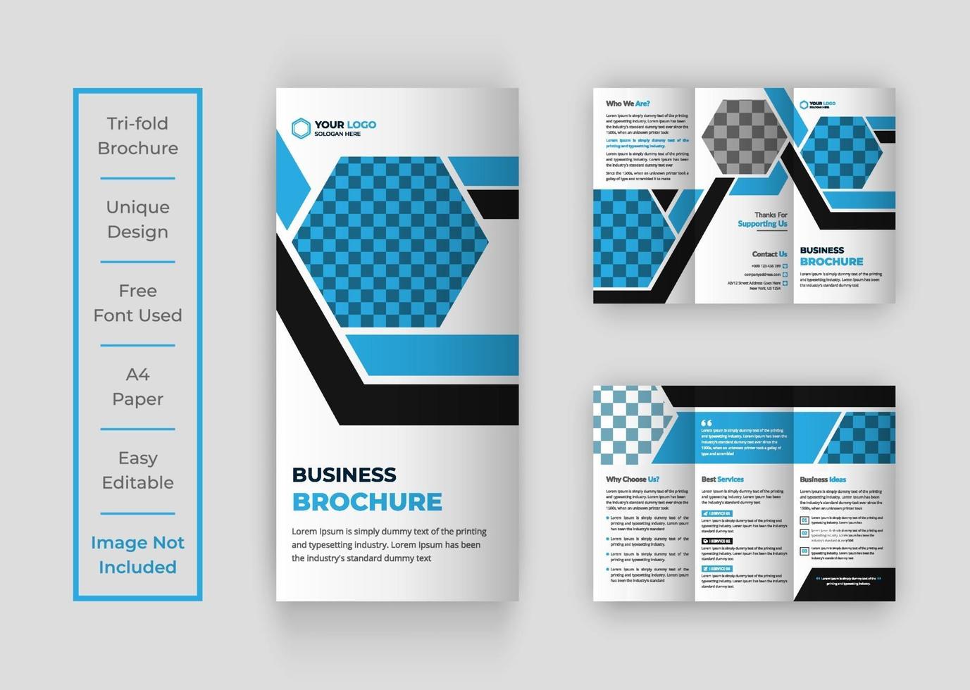 diseño de plantilla de folleto tríptico de negocios vector