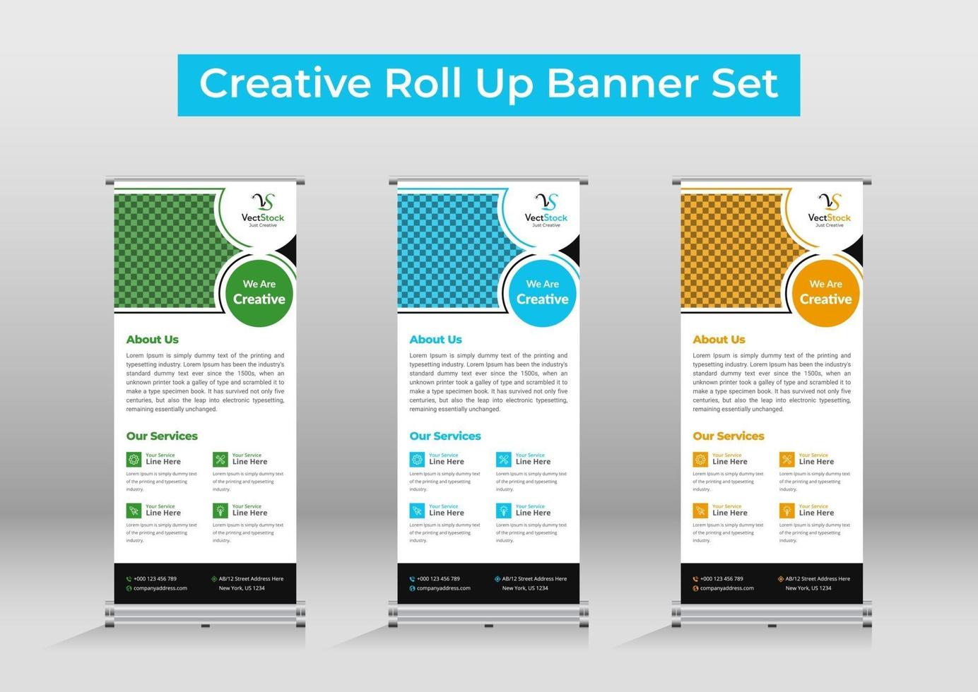 Business roll up banner template or signage vector