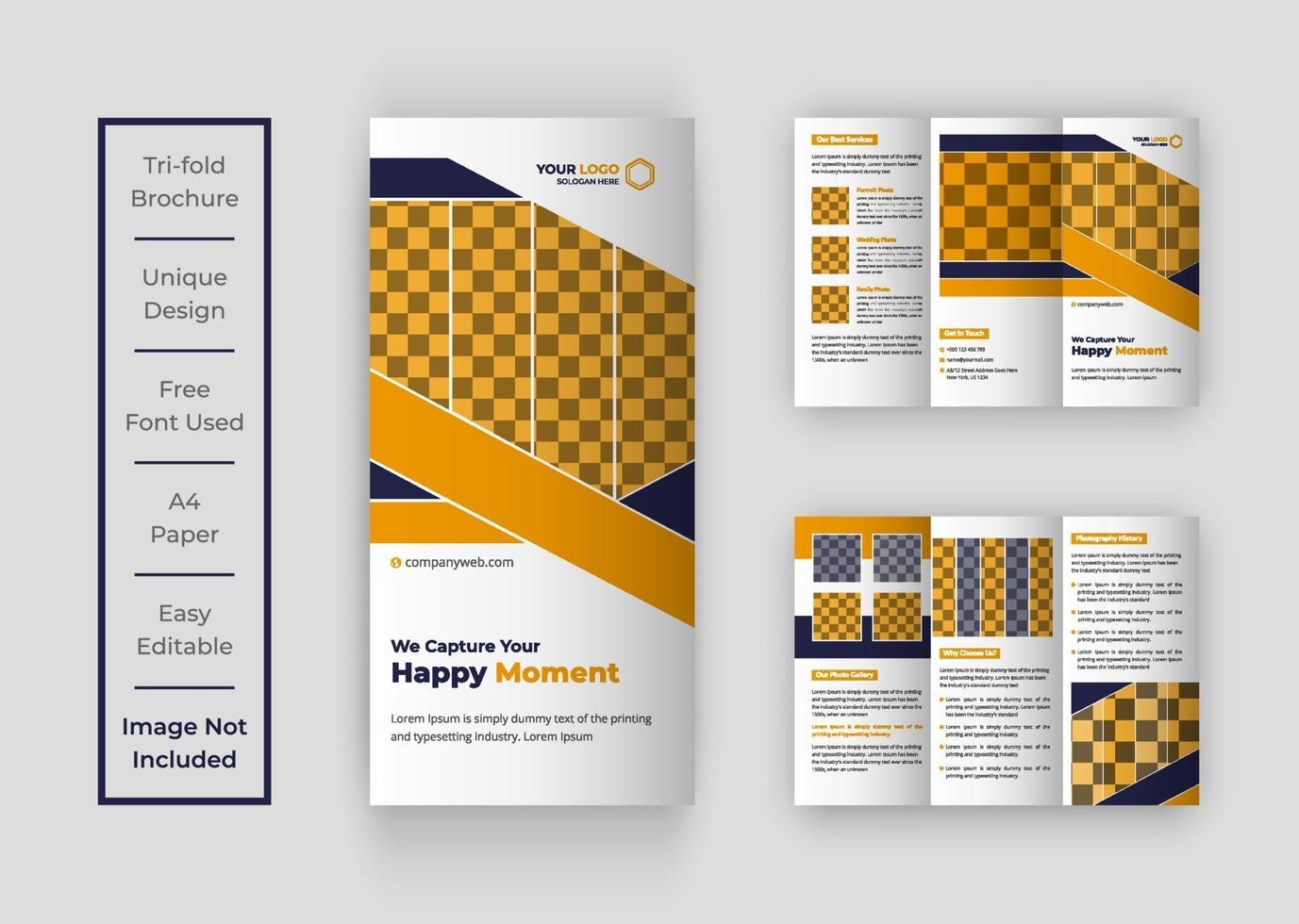 Photography Tri-fold brochure vector