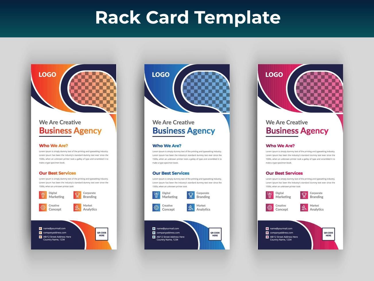 Business rack card or dl flyer design vector