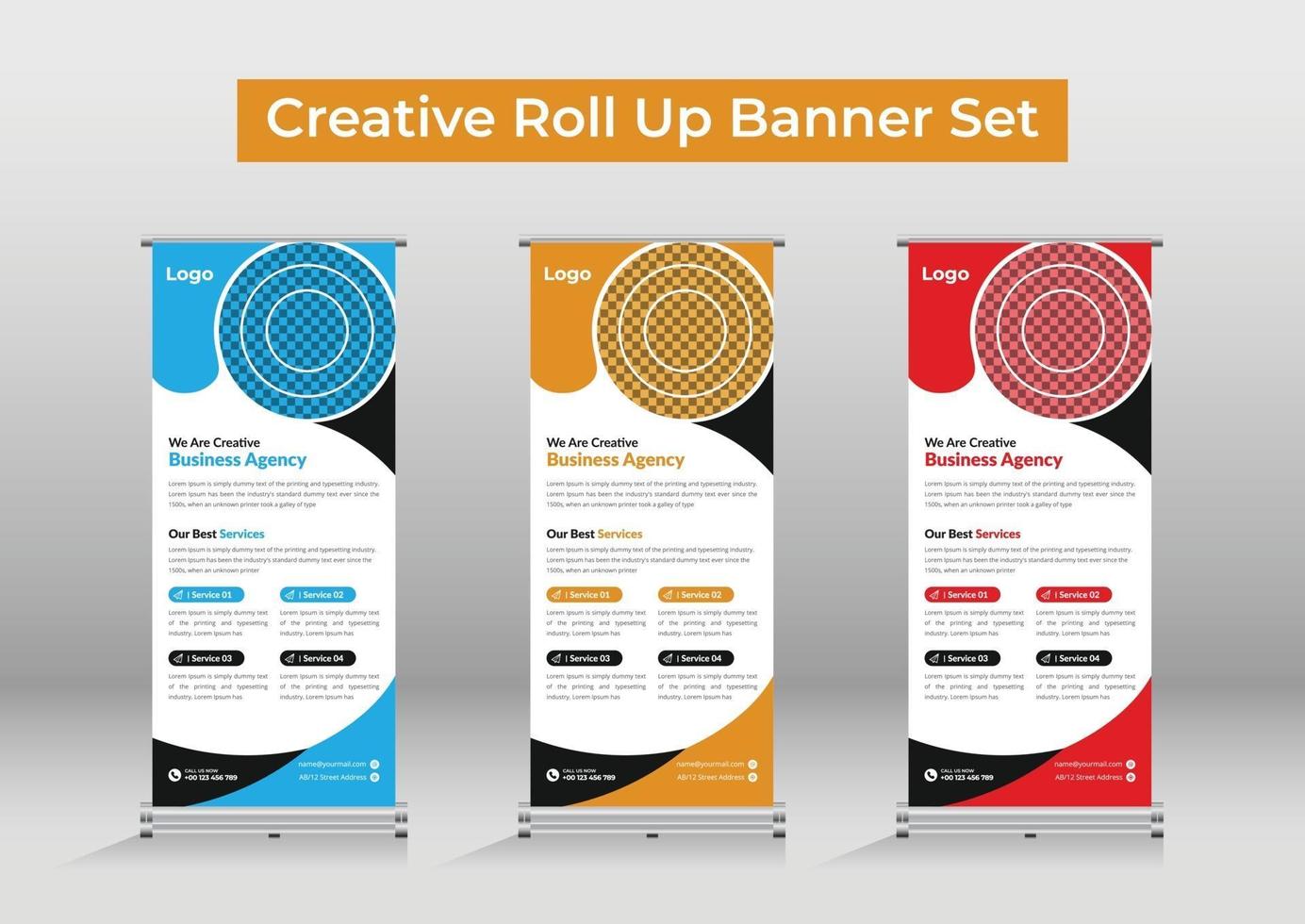 Business agency roll up banner vector