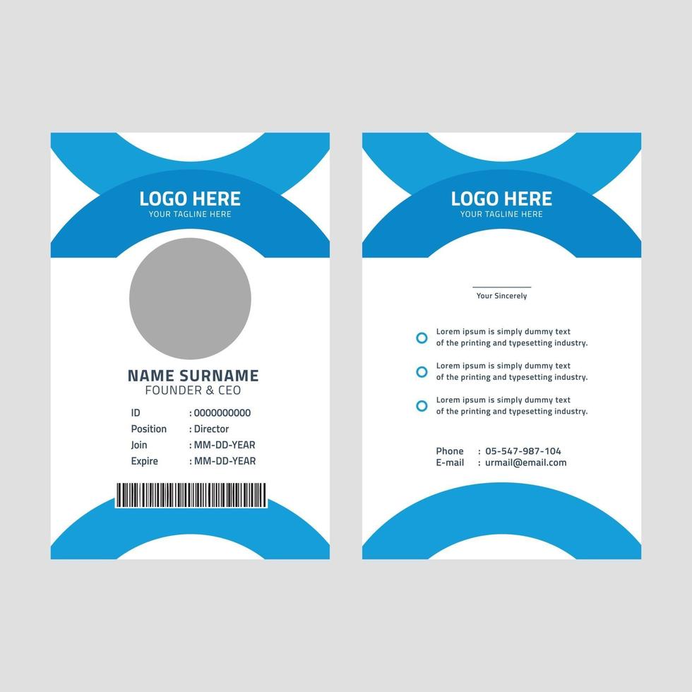 Corporate id card template vector