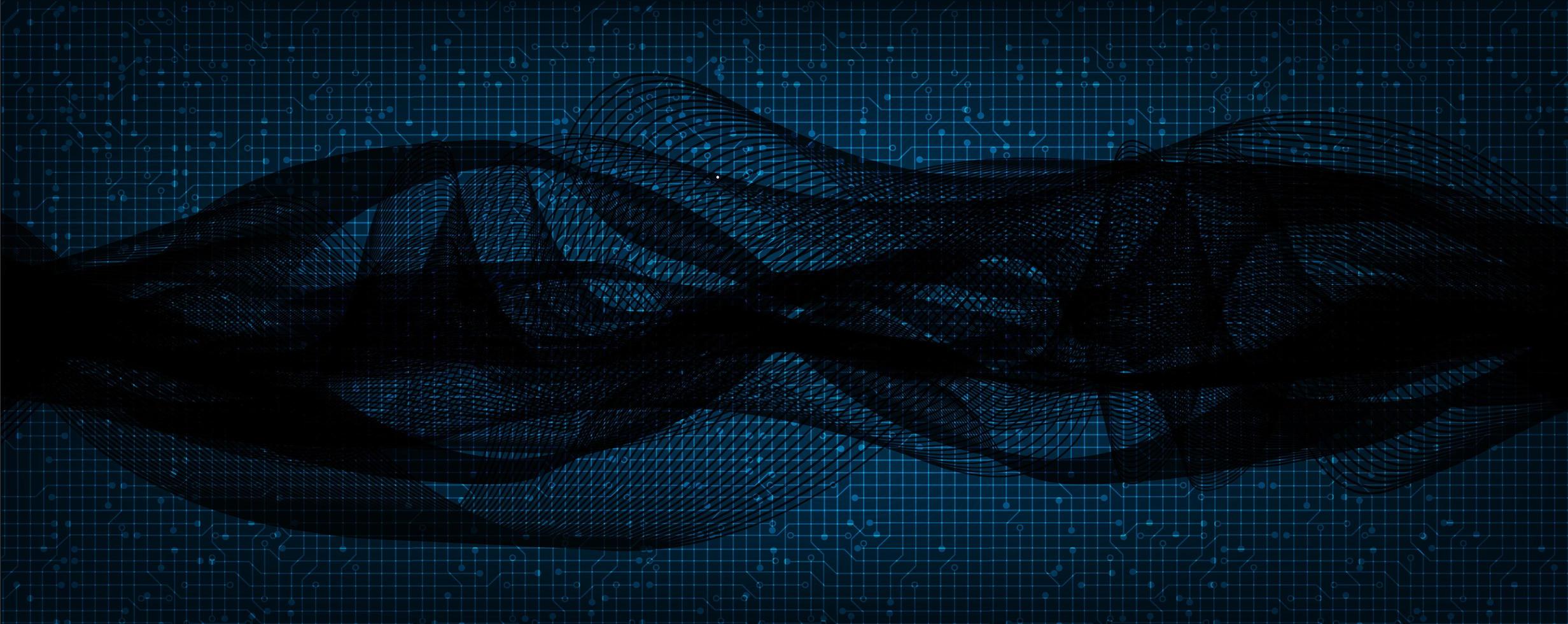 Dark Digital Sound Wave on Blue Background vector