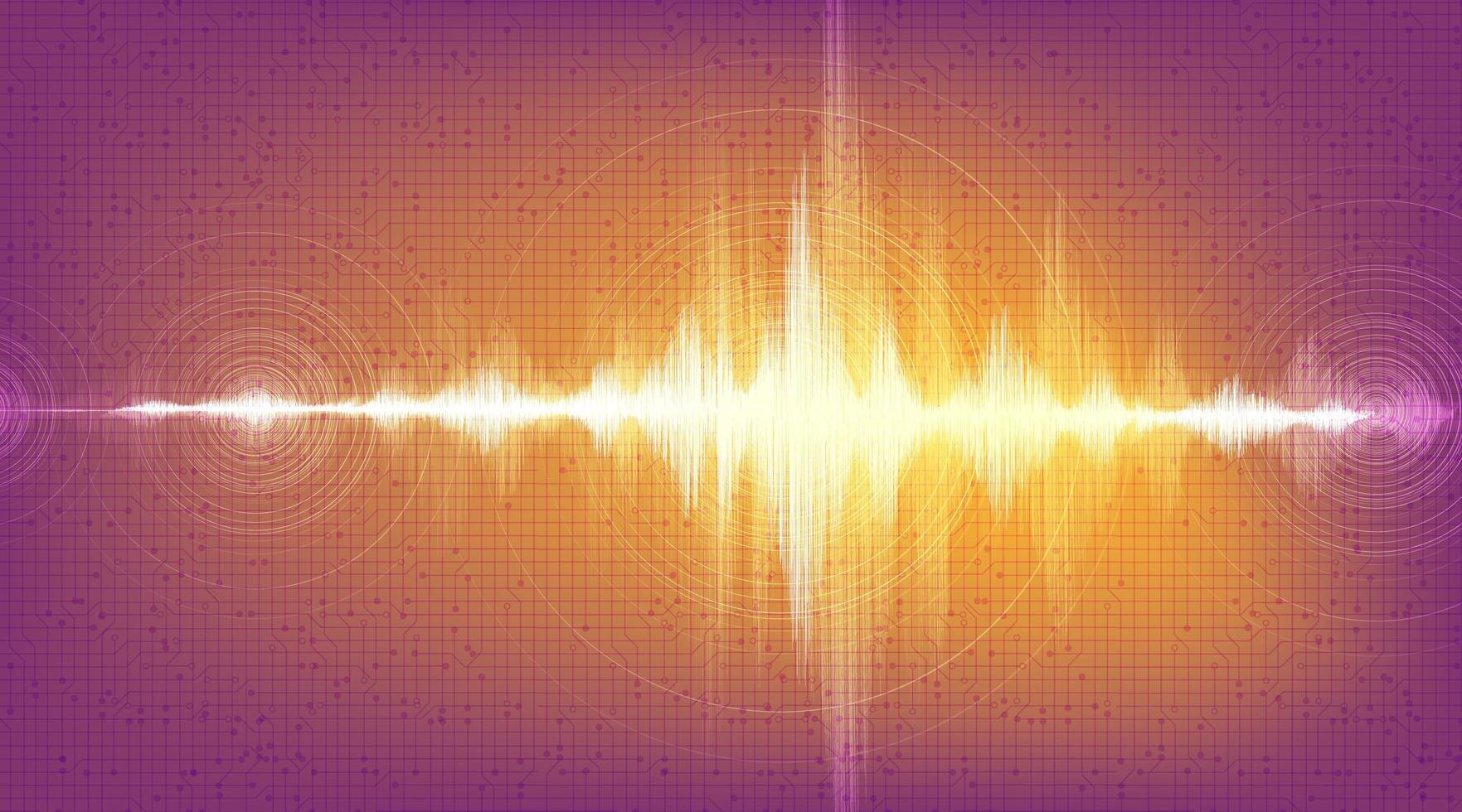 Digital Earthquake Wave on Orange background vector