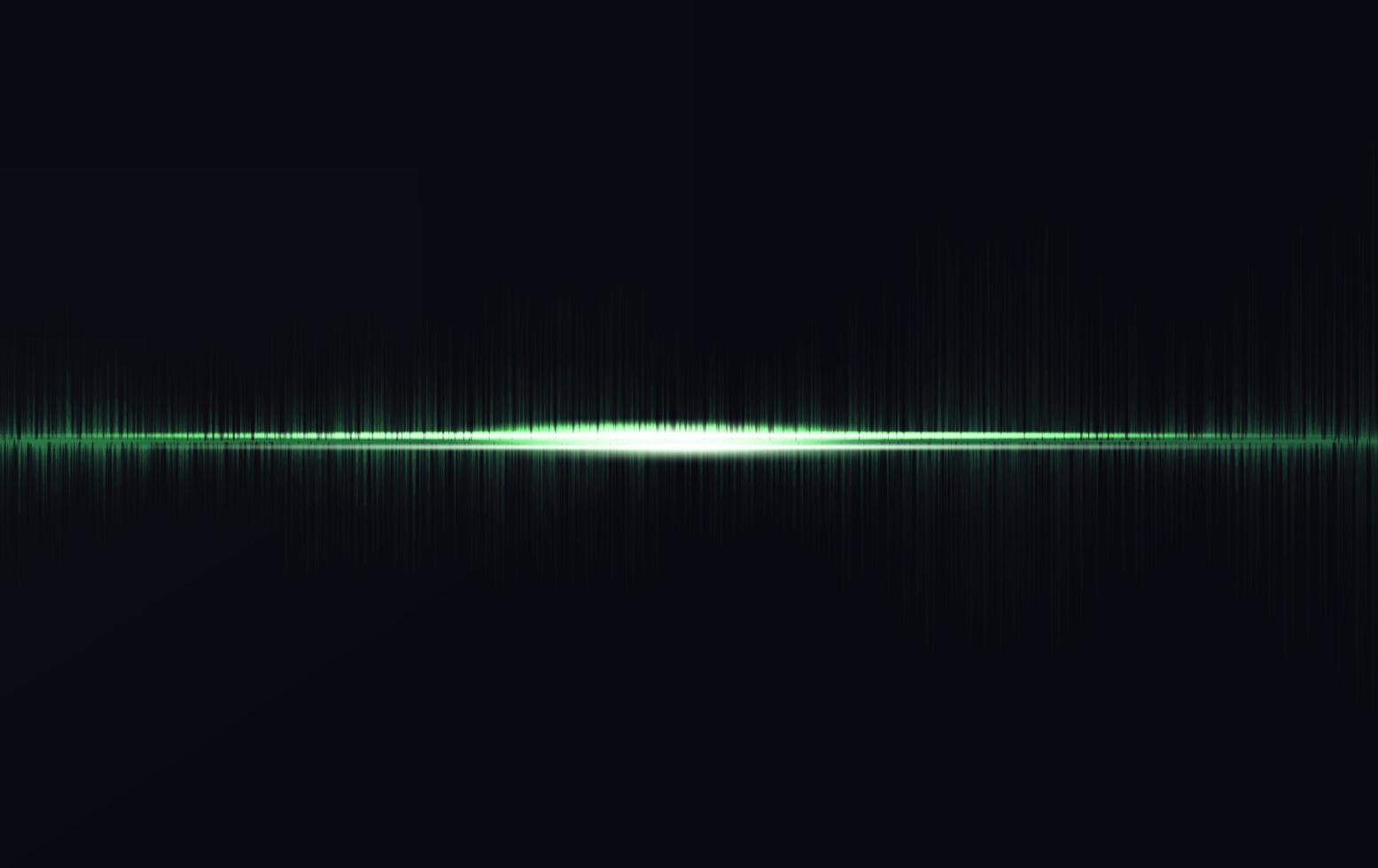 Mini onda de sonido verde sobre fondo negro vector